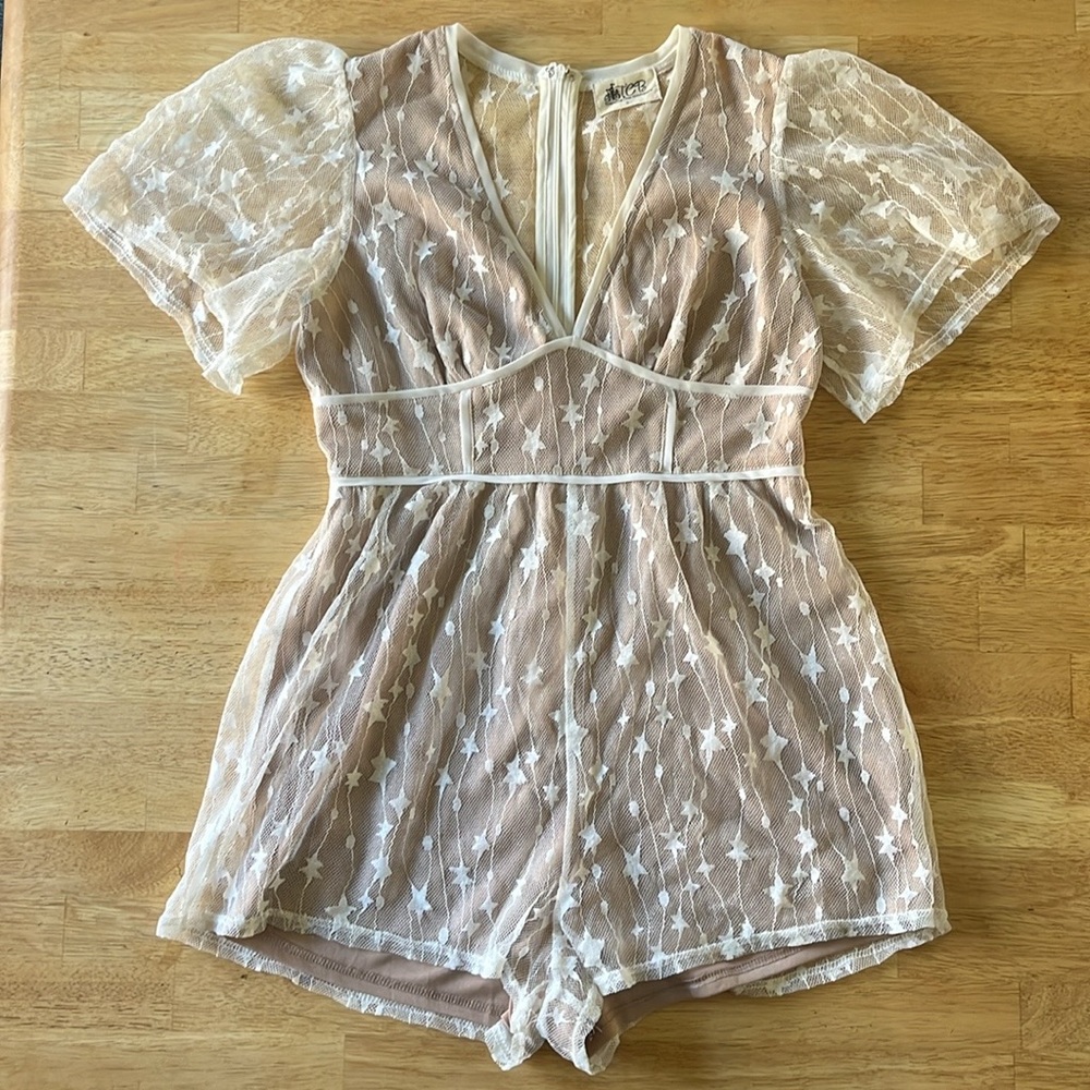 White festival bachelorette romper